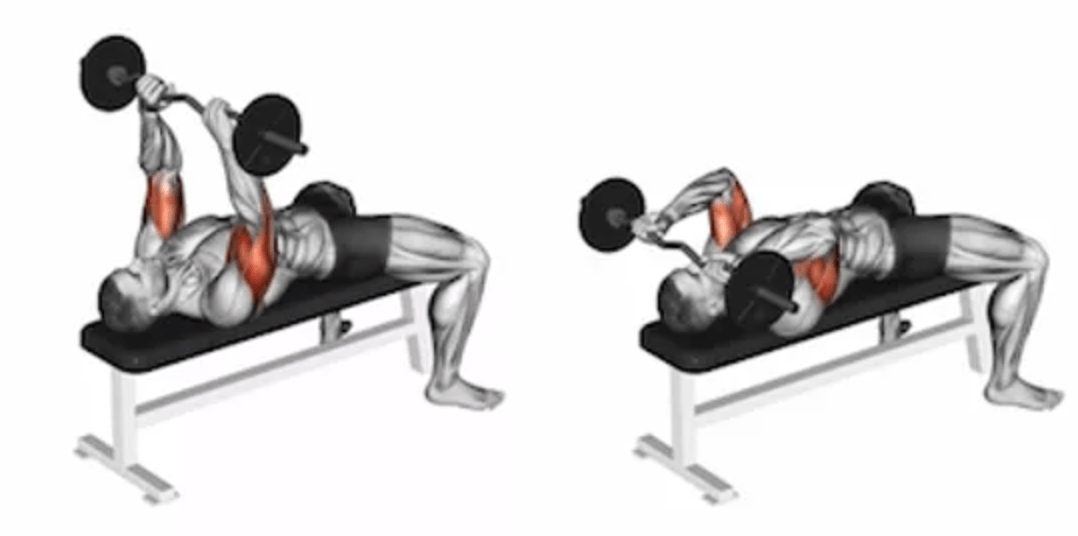 Lying barbell triceps extension